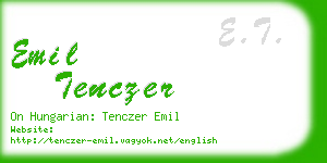 emil tenczer business card